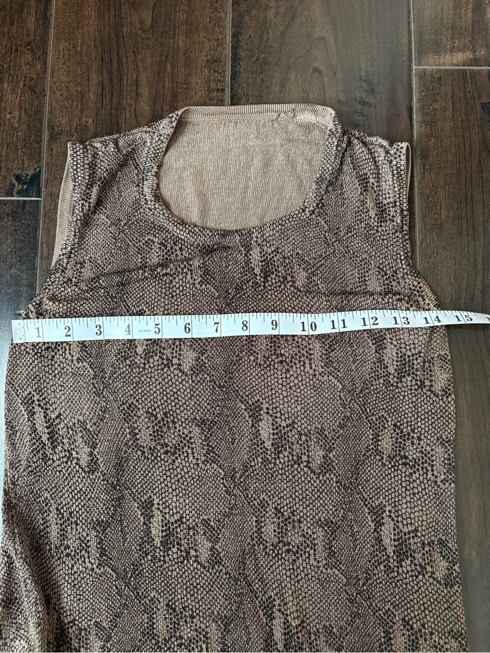 Brown Snakeskin Print Sleeveless Knit Tank Top | Women’s M - Picture 6 of 6